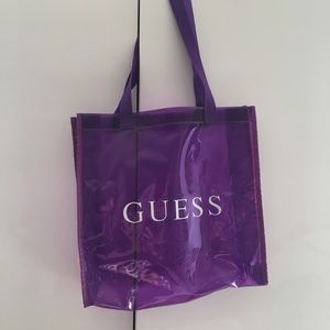 Clear Purple Plastic Beach Bag